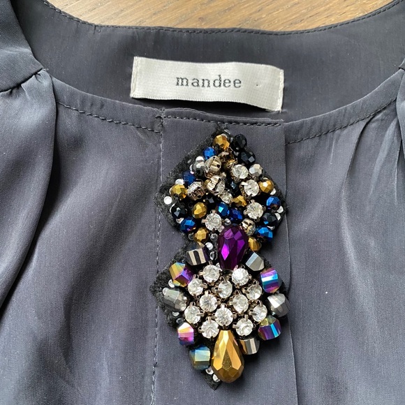 Mandee Grey sleeveless blouse with jew - Picture 3 of 5